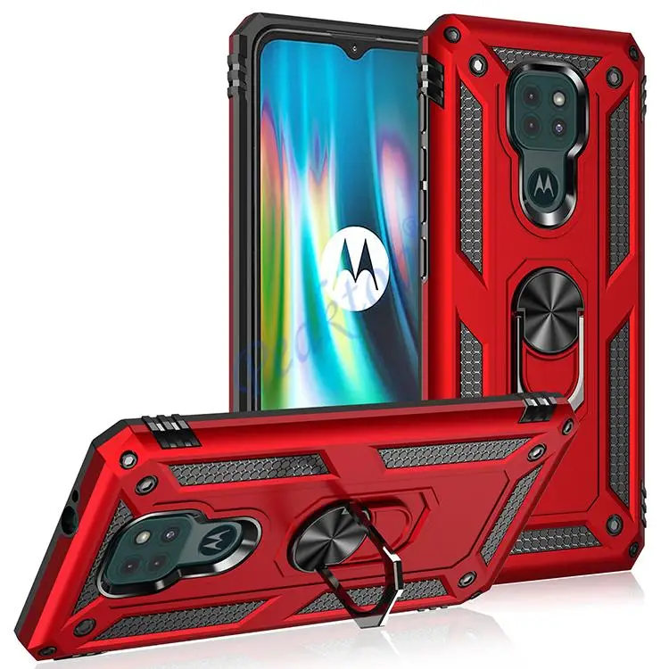 Бронированный противоударный чехол для Motorola Moto G9 Play G9play G 9 Play, военный защитный магнитный автомобильный держатель, чехол с кольцом
