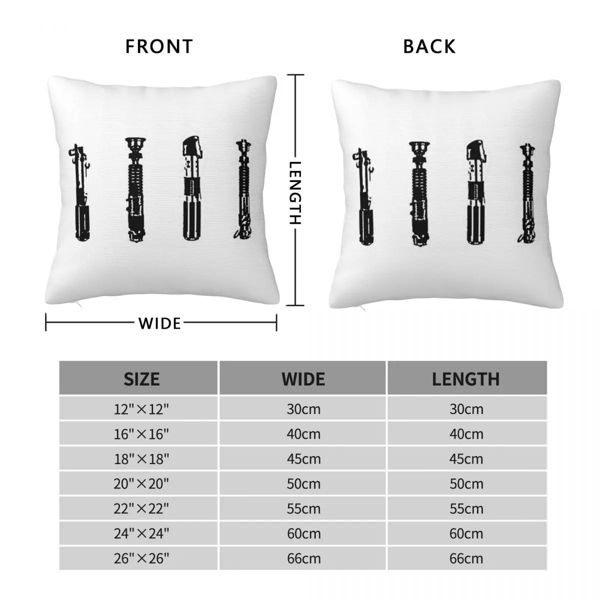 Stencil Saber Square Pillowcase Polyester Linen Velvet Creative Zip Decor Room Cushion Case