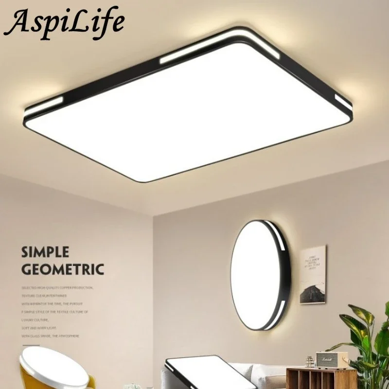 Imagem -02 - Casa Inteligente Luzes de Teto Led Lustre para Sala de Estar Quarto Sala de Jantar Correia Ultra-fino Interior Lâmpada de Fixação ac 85260v