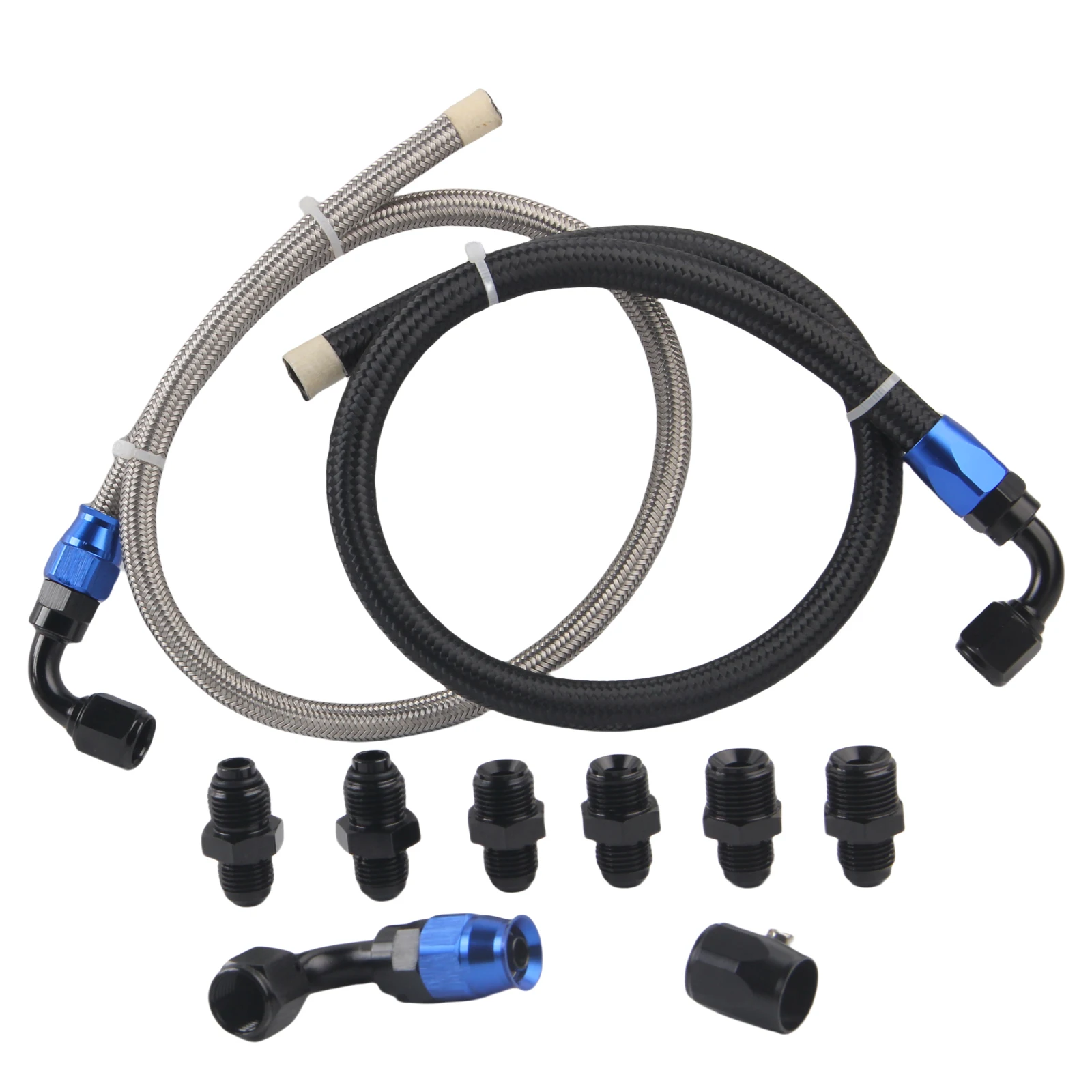 

25Inch 6AN AN6 Power Steering Hose Kit For LS Swap CHEVY C10 For most Connects GM vehicles from GM Type II Power Steering Pumps