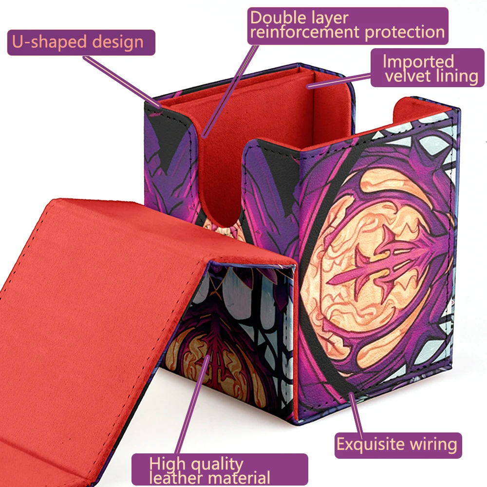 디스플레이 창이 있는 MTG 데크 박스, OPCG 트레이딩 카드 매직 커맨더, 120 + 싱글 슬리브 카드, 마그네틱 PU 가죽 박스 선물