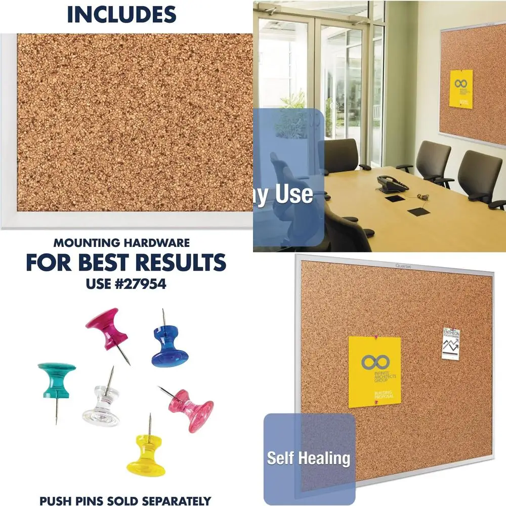 

Доска из пробки в алюминиевой раме, толщина 3/4 дюйма, 36 x 24 дюйма, 3 x 2 фута