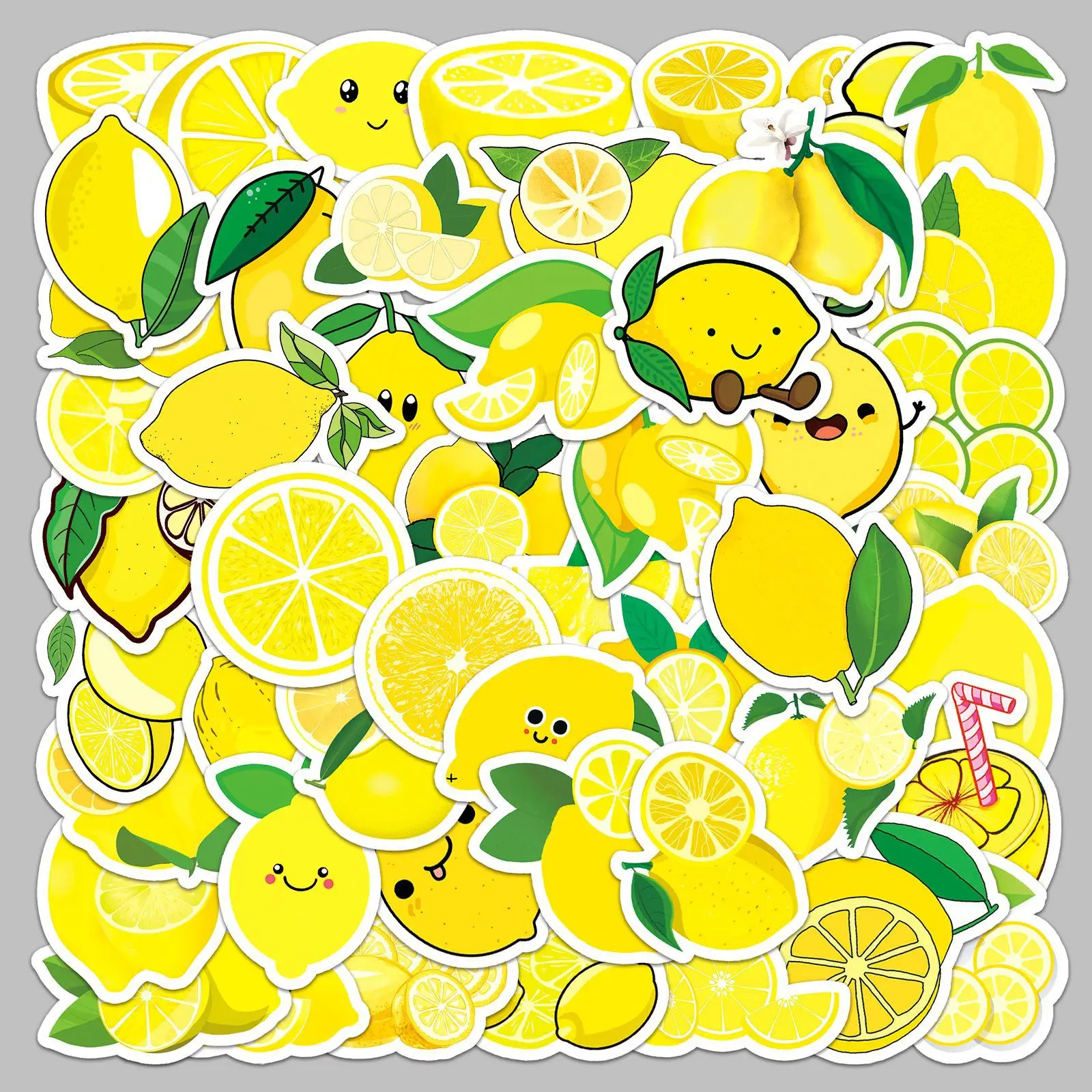 

50PCS Cartoon Fruit Lemon Funny Meme Graffiti Stickers Creative DIY Luggage Stationery Box Water Cup Luggage Waterproof Decal