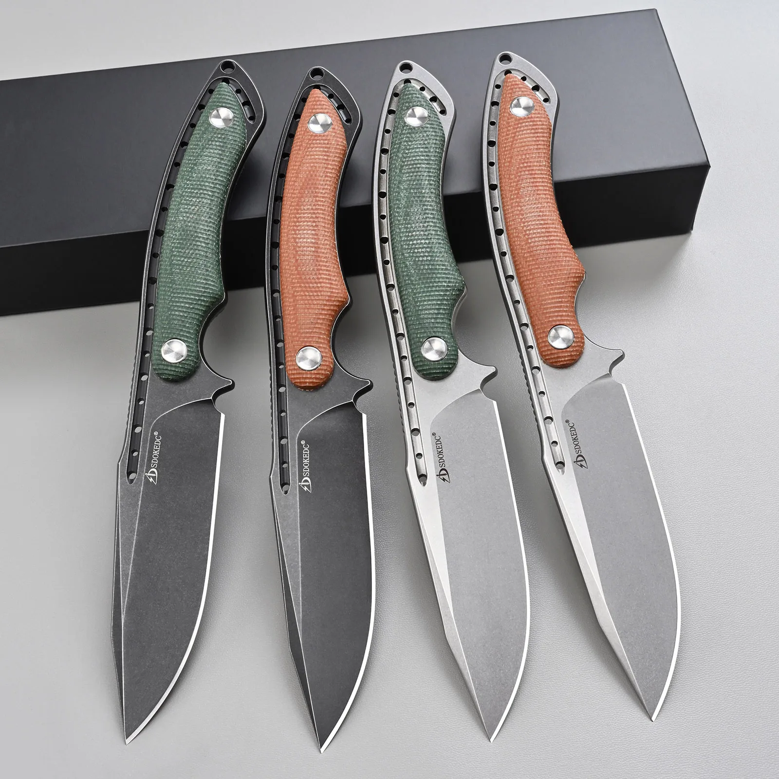 

Нож с фиксированным лезвием из высококачественной стали 14C28N SDOKEDC, рукоять из микарты, инструмент для выживания на природе, EDC-инструмент для кемпинга, рыбалки, резки