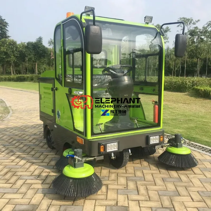 Electric Battery Powered Ride-on Industrial Street Sweeper, Integrated Vacuum Dust Collection Design, High Efficiency Road Floor