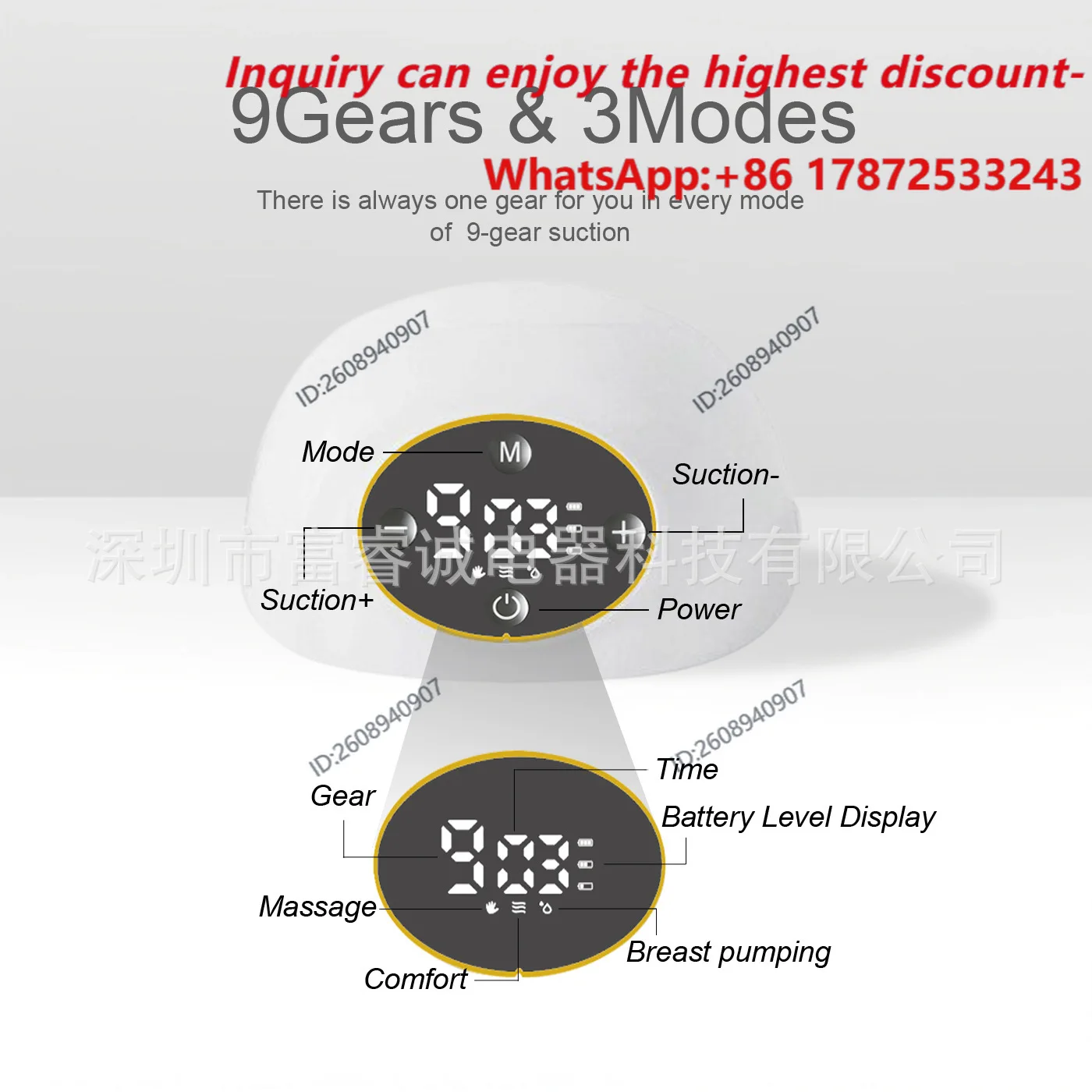 Wearable convenient single and double-sided hands-free all-in-one charging and intelligent electric breast pump