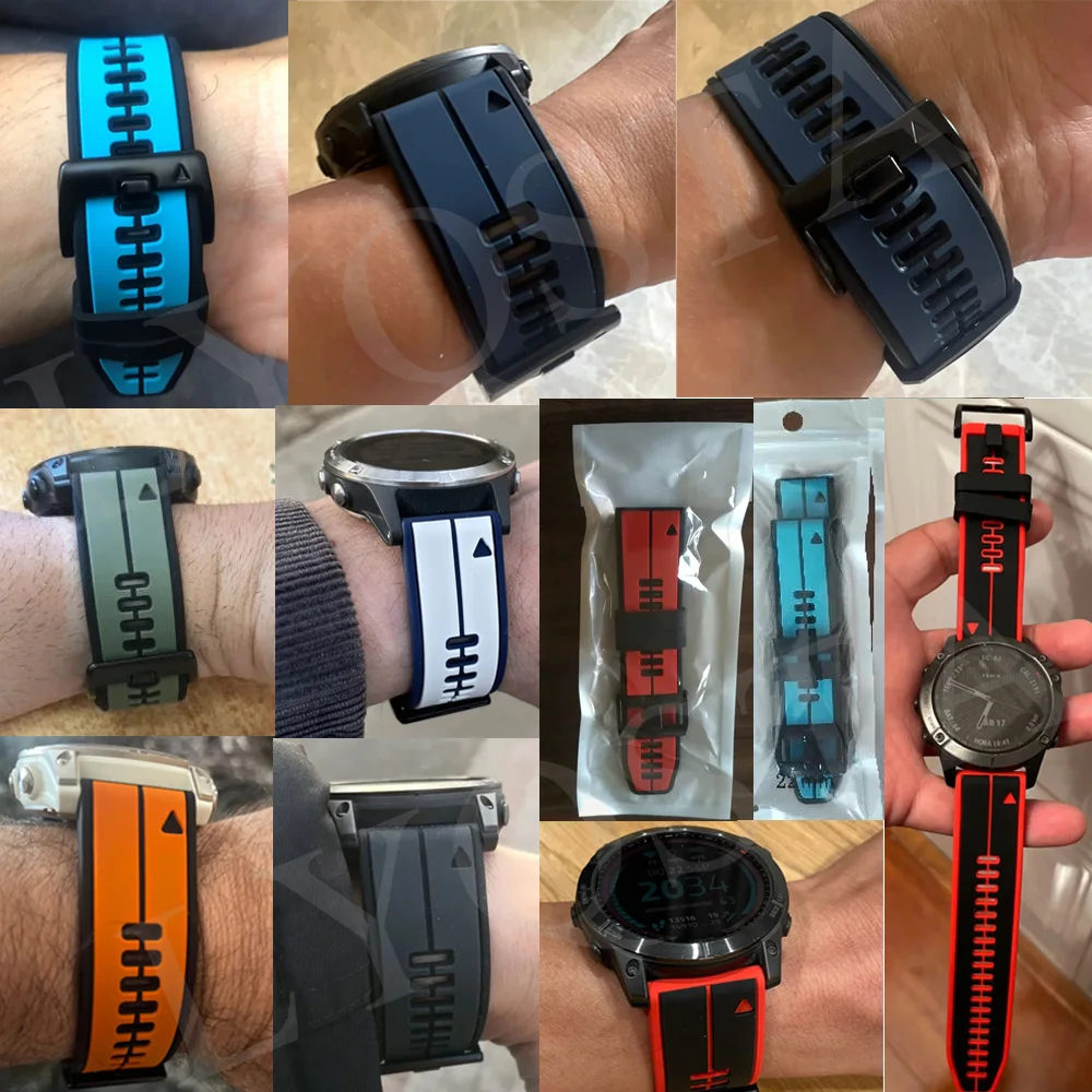 Ремешок силиконовый для наручных часов, браслет для Garmin Fenix 7X 7 6X 6 Pro 5X Plus Epix Gen 2, 26 22 мм