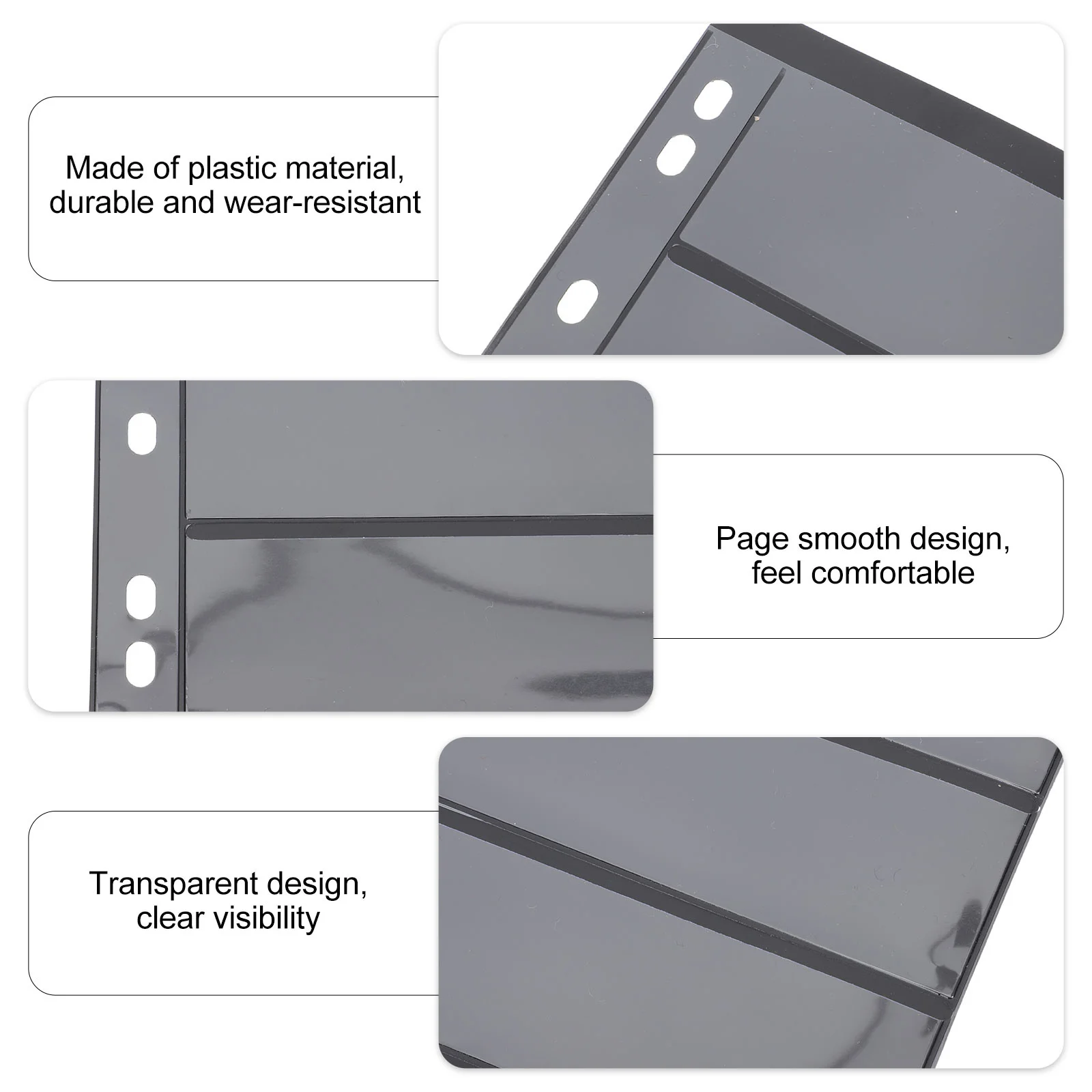10pcs Album Clear Plastic Pages Seven Rows Stamp Collection Inserts Reusable Storage Holder For Stamp Collecting Supplies