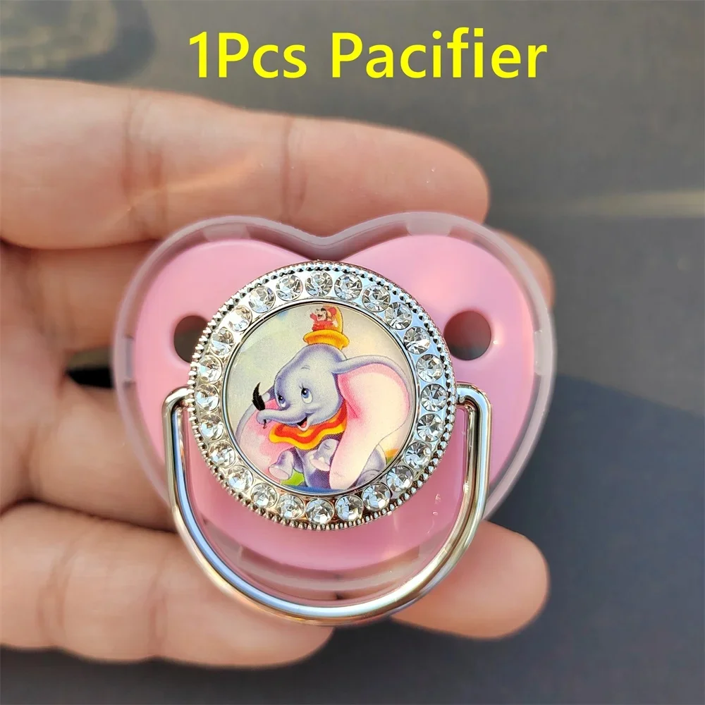 2024 Disney Olifant Baby Fopspeen Kettingclip Voor Pasgeborenen Bpa-Vrije Luxe Bling Fopspeen Siliconen Dummy Fopspeen Chupetta 0-36M