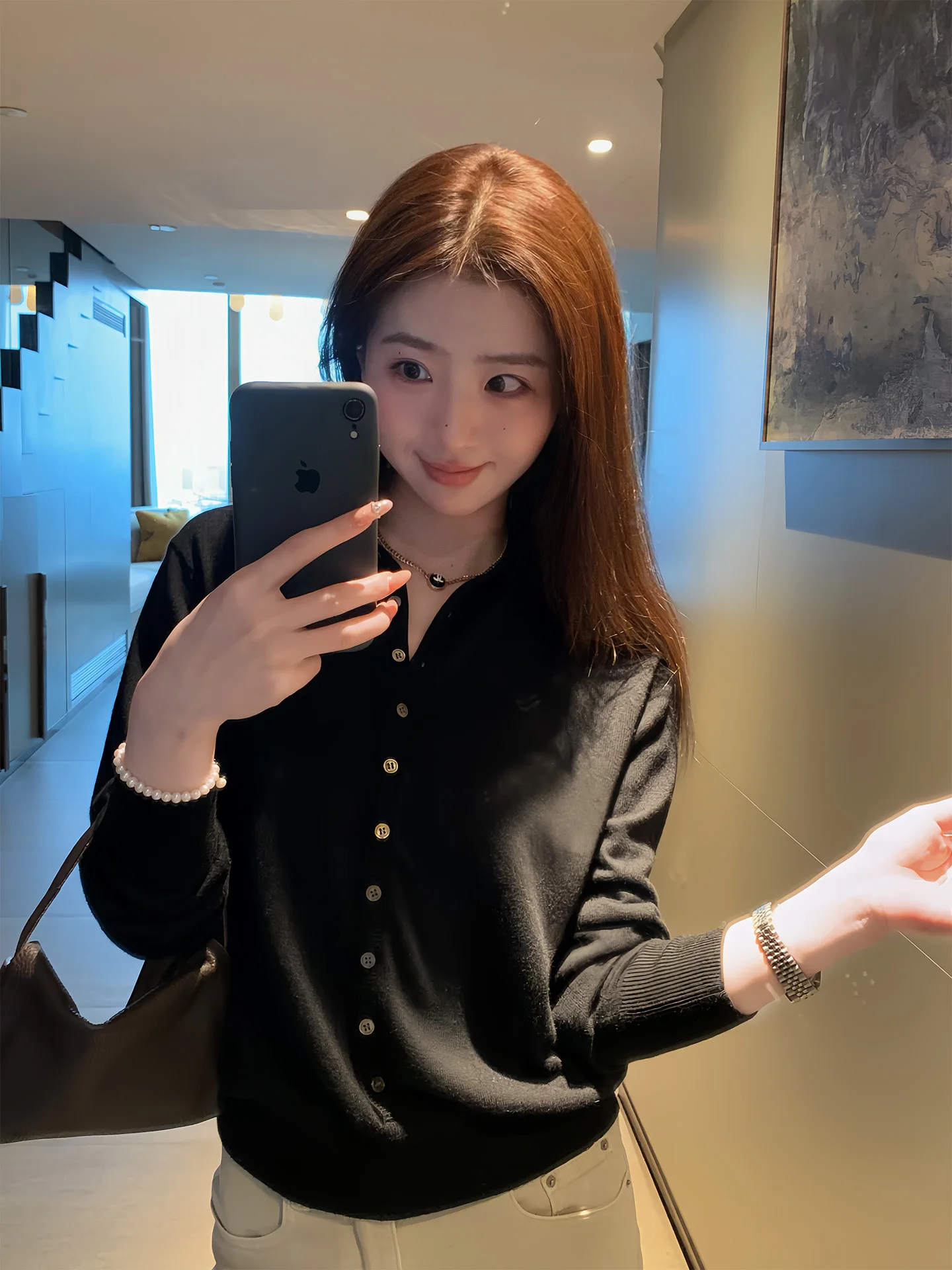 

Korean Sle Ne Knitted Cardigan Women's Spring Layering UV Protection Slim Fit oulder Length Long Sve Top