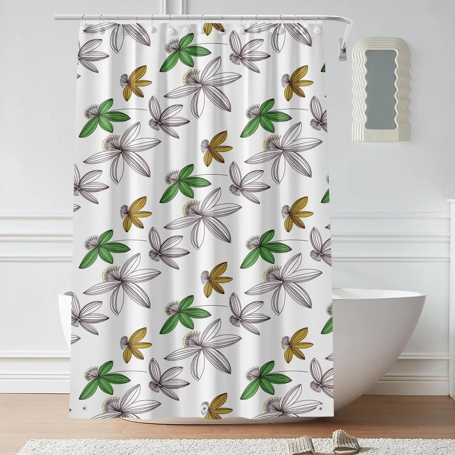 

Подкладка для душа — утолщенная подкладка для занавески для душа премиум-класса PEVA 6G с нержавеющими втулками и 3 утяжеленными магнитами, водонепроницаемый душ