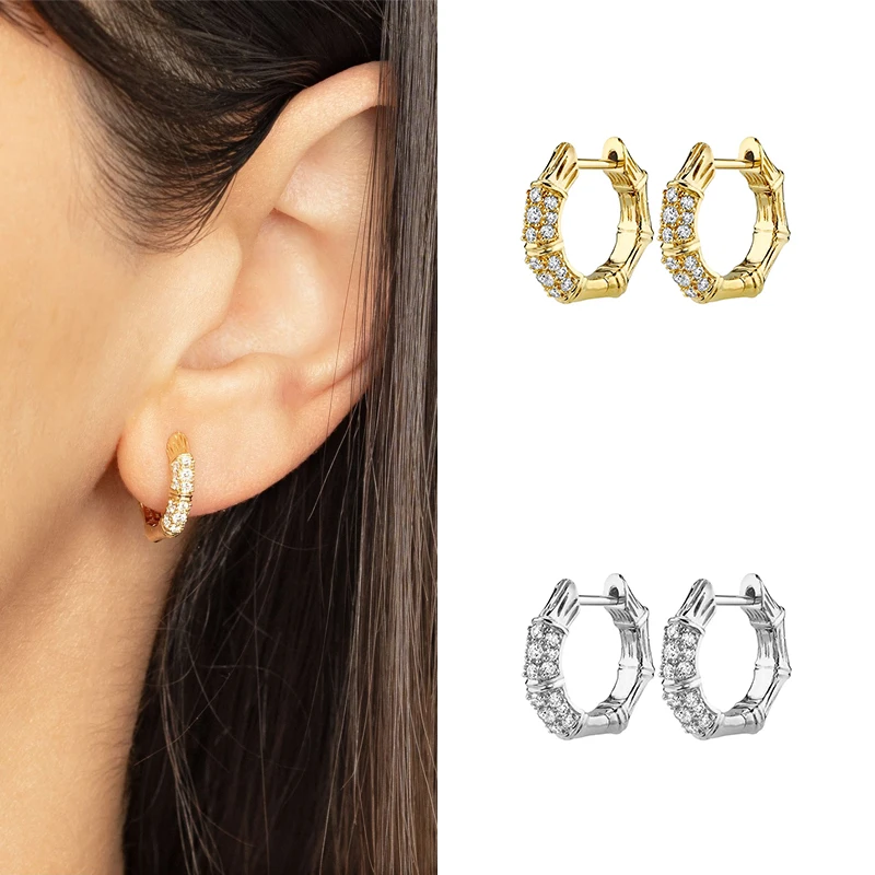 CRMYA-pendientes de aro de Color dorado y plateado para mujer, Piercing de circonita, joyería personalizada, venta al por mayor