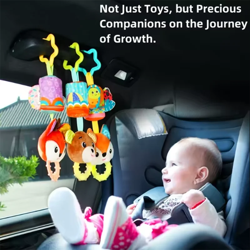 Cama bonito pendurado animal carrilhão de vento bebê pelúcia diversão calmante sino pingente quebra-cabeça educação precoce carrinho brinquedo