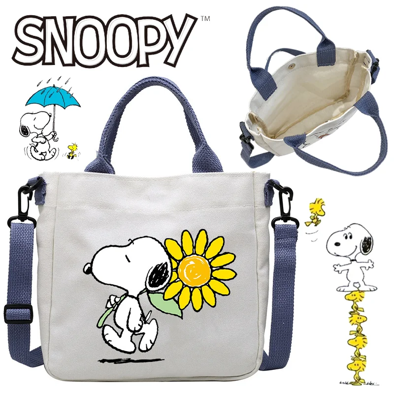 

Сумка на плечо Snoopy женская, модный холщовый саквояж кросс-боди, милый Вместительный Мешок для покупок, Повседневная сумочка-тоут