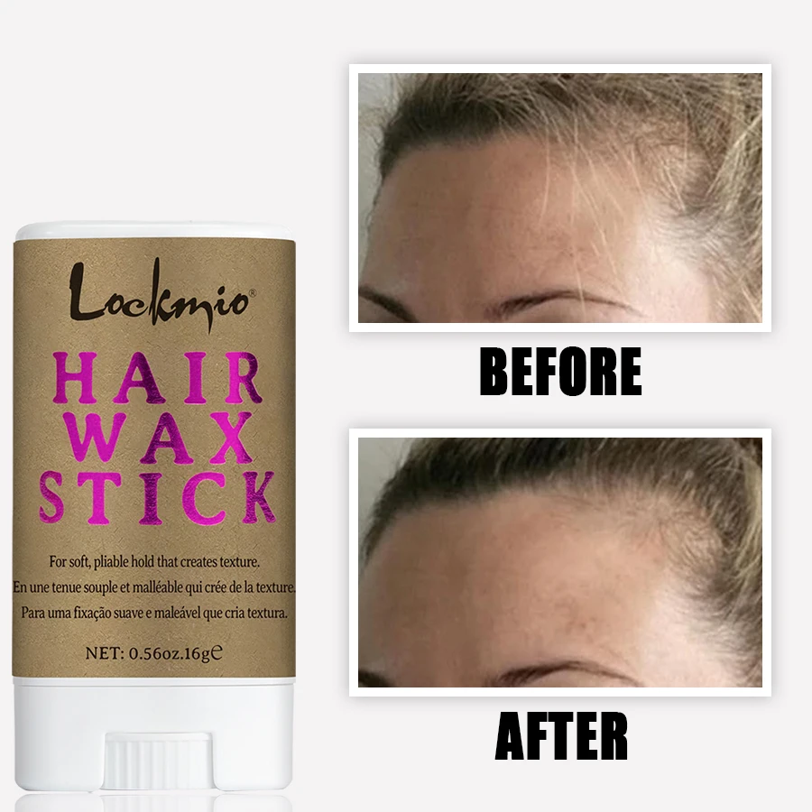 LOCKMIO 75g Smooth Wax Stick for Wig Broken Hair Finalizing Artifact Natural Strawberry Scent Convenient Styling Solid Hair Wax