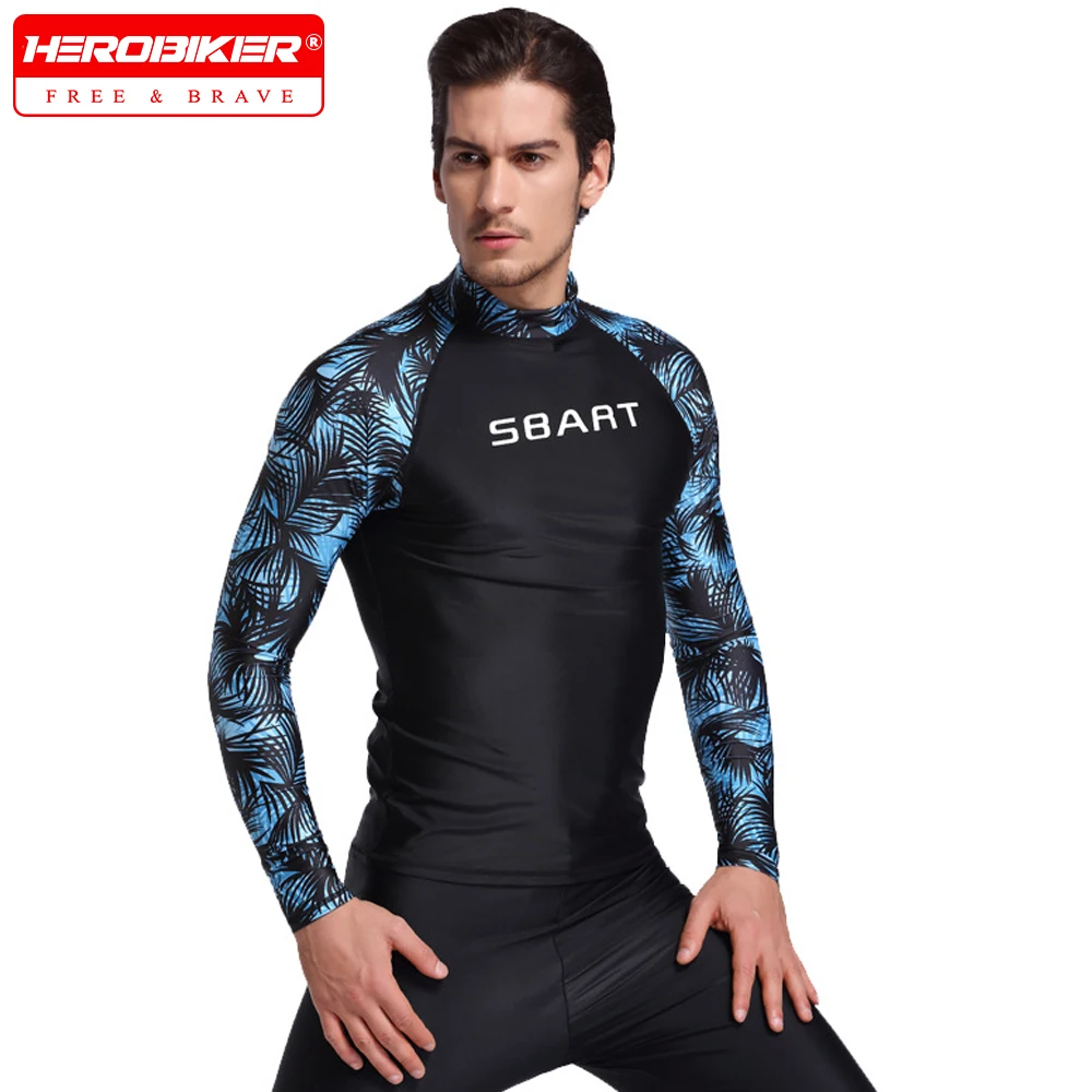 

Рашгард Костюм для серфинга Мужские костюмы для дайвинга с защитой от ультрафиолета и солнца с длинными рукавами Быстросохнущие плавательные плотные спортивные костюмы для серфинга Рашгарды