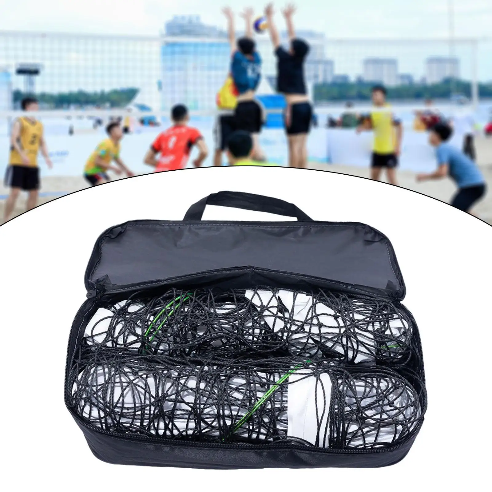 

Портативная волейбольная сетка для тренировок на открытом воздухе в помещении 9,5MX1M для патио на лужайке и пляже