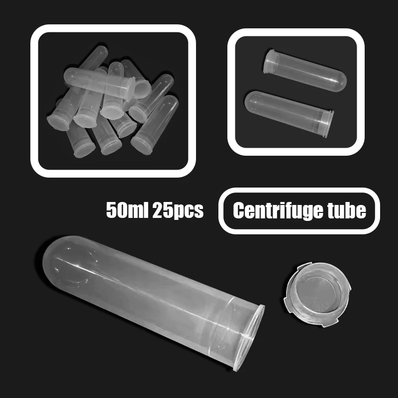 50ML 25PCS Laboratory Plastic Centrifuge Tube EP Test Tube   PCR Tube for Virus Samples School Experiment