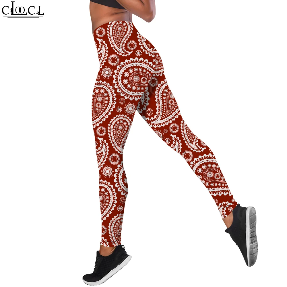 Cloocl harajuku casual feminino legging vermelho perris vortex padrão 3d impresso calças femininas calças de yoga correndo leggings sem costura