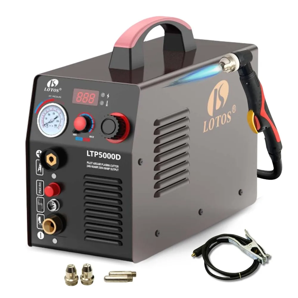

LTP5000D Plasma Cutter, 2024 Upgraded 5/8" 16mm Clean Cut 3/4" 20mm Severance Cut 50A Non-Touch Pilot