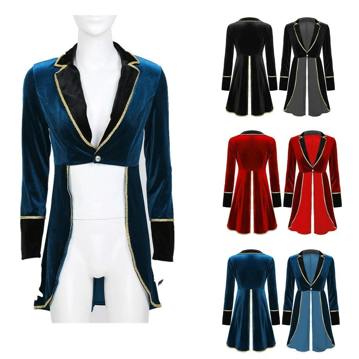 

Halloween Ringmaster Swallow-Tailed Tuxedo Coat for Women Circus Showman Costume Rave Outfits Stage Performance