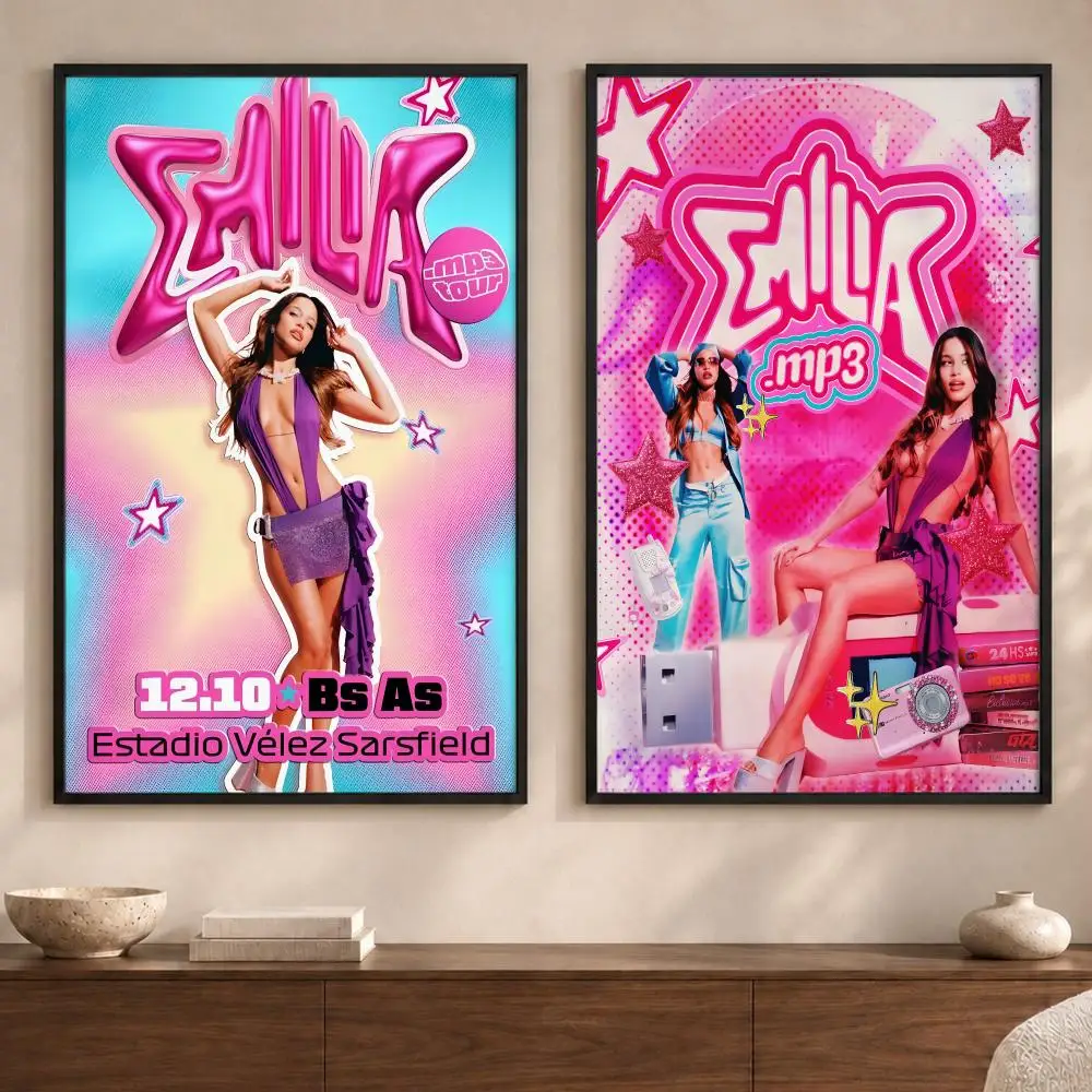 Singer E-Emilia MernesS Poster Art  Self-Adhesive No Glue Residue Wall Sticker for Home Office Nursery