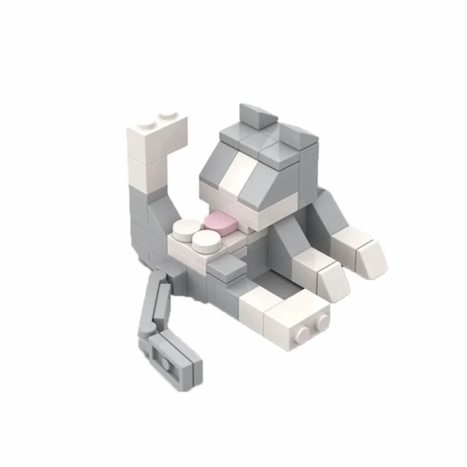 مكعبات بناء سلسلة حيوانات القط من MOC City ألعاب تعليمية للأطفال، هدية إبداعية يمكنك صنعها بنفسك لعيد الميلاد #5