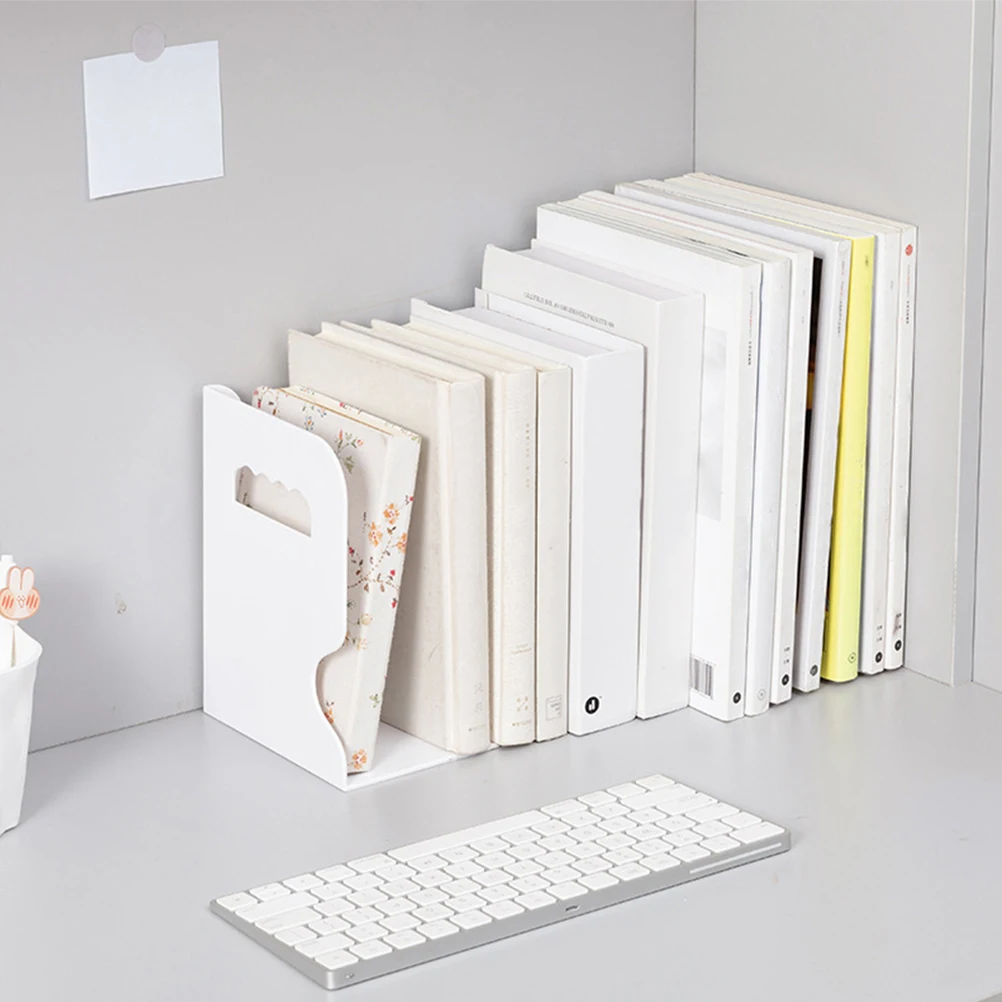 Telescopic Expandable Bookends Desktop Book Organizer with Pen Holder for Books Magazines Encyclopedias Student Office Home Use