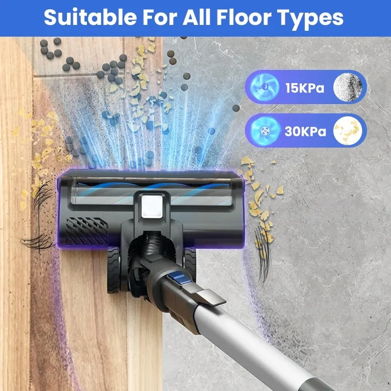 Poweart V80/V870 30KPa Cordless Vacuum Cleaner 8-in-1 Stick Vacuum Up to 45min Runtime for Hardwood Floor Pet Hair Home Cleaning