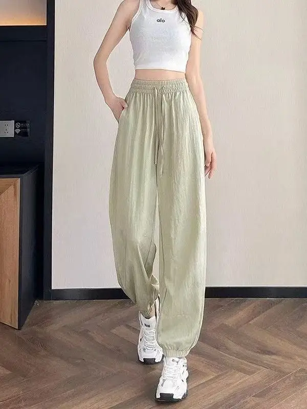 Summer Thin Large Size Sambon Sports Pants Loose Cuffed Lantern Casual Sweatpants Mosquito Proof Sun Protection Cool Pants
