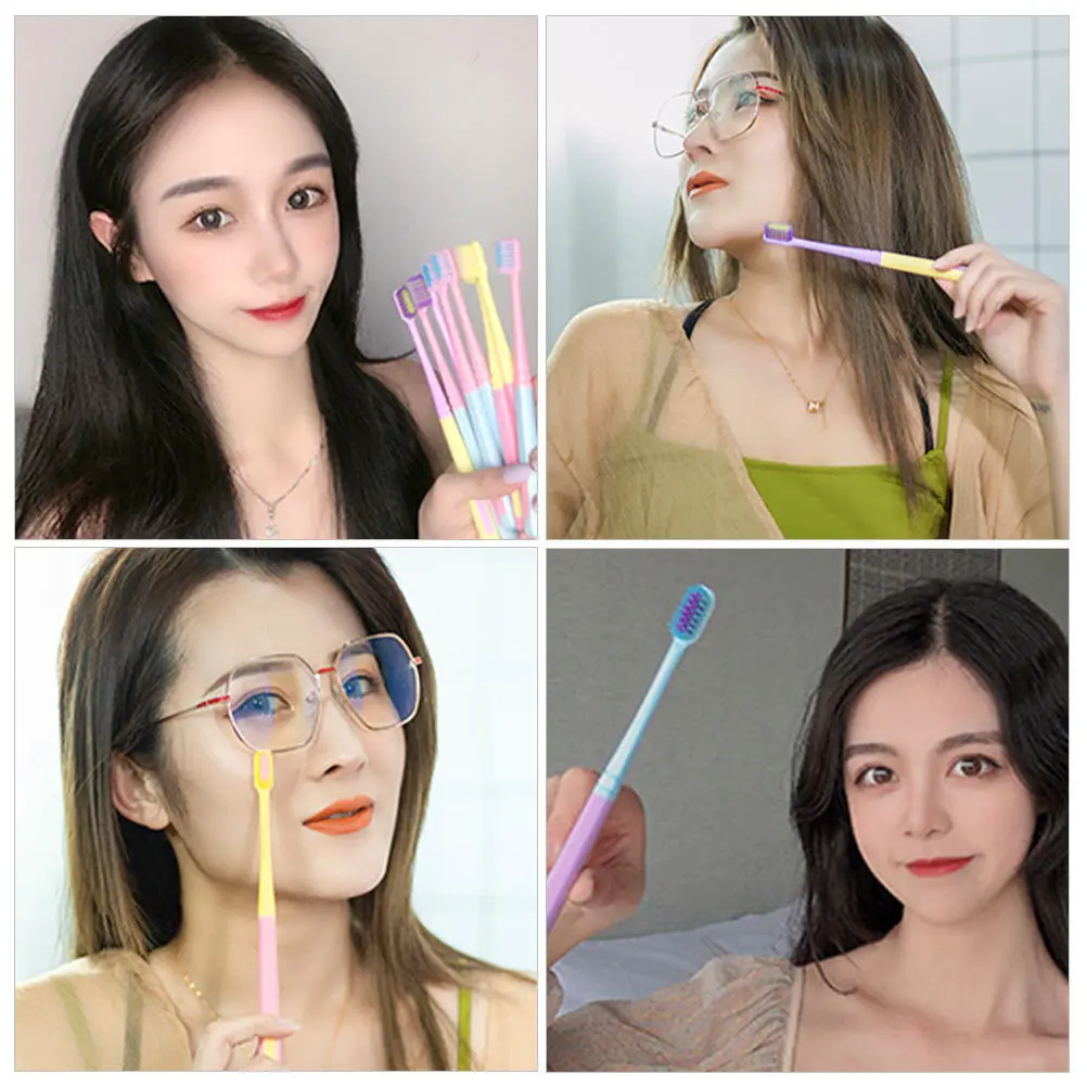 8-teilige flexible Zahnbürste, empfindliche Zahnfleischpflege für Erwachsene, Zuhause, Reisen, weiche Borsten, Mundgesundheit, langlebig, tragbar