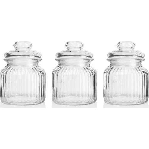 EWS 3 Pcs Glass Jar Set