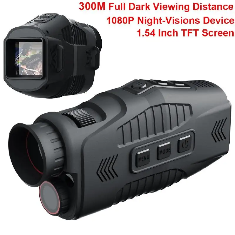 1080P 300M Monocular Infrared Night-Visions Telescope Day Night Device 5X Digital Zoom Night Vision For 100% Darkness Hunt Spy