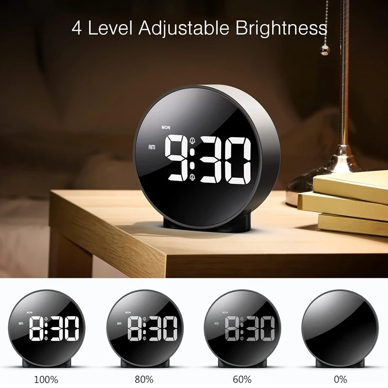 Alarm Clock Digital Travel Alarm Clocks Bedside Battery Mains Powered Dual Loud Alarms For Heavy Sleepers Clock