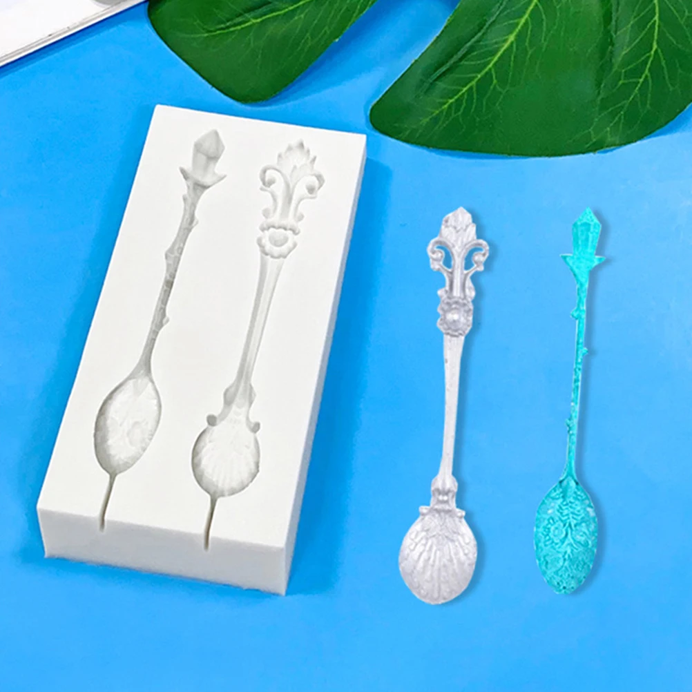 

Relief Pattern Mold Silicone Molds Spoons Shapes Bake Ware Chocolate DIY Scoops Mini Spoon Baking Mold Efficient Practical