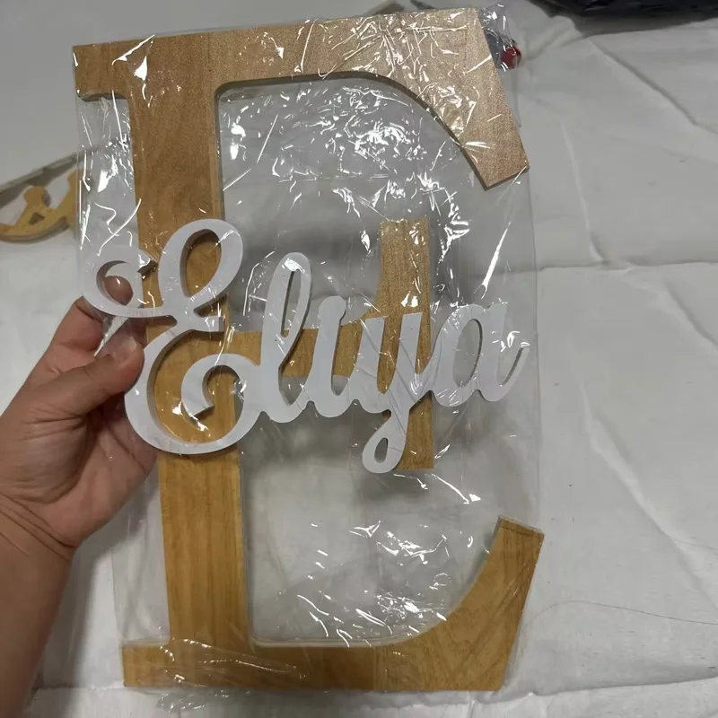 Custom wooden wall name  wood big letters Modern Nursery Bedroom Baby Boys Girls Decor Sign