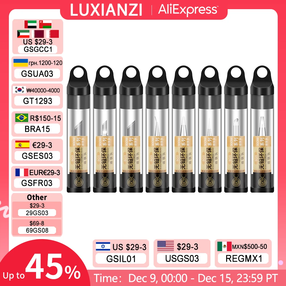 LUXIANZI Pure Copper Soldering Tip 900M-T For BGA Welding Accessorie Head Lead Free SGS High Quality Free Soldering Iron Tips