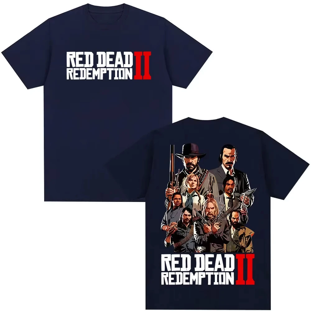 المرأة ريترو آرثر مورغان تي شيرتات قصيرة الاكمام الأحمر الميت الفداء 2 غسلها نمط تي شيرت موضة عالية الجودة القطن قميص #3