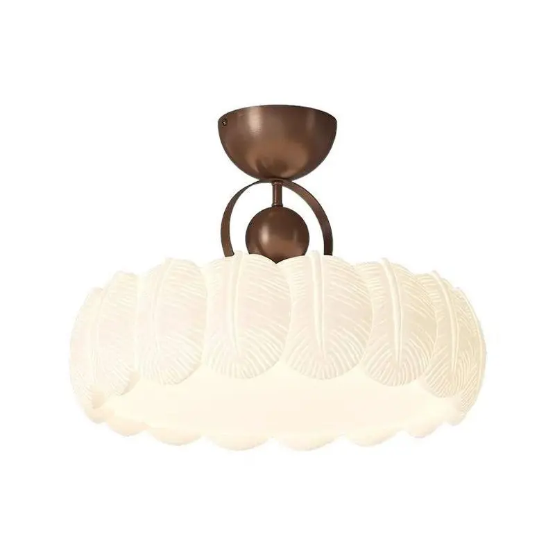 Bedroom ceiling cream wind master bedroom princess room simple feather lamp study