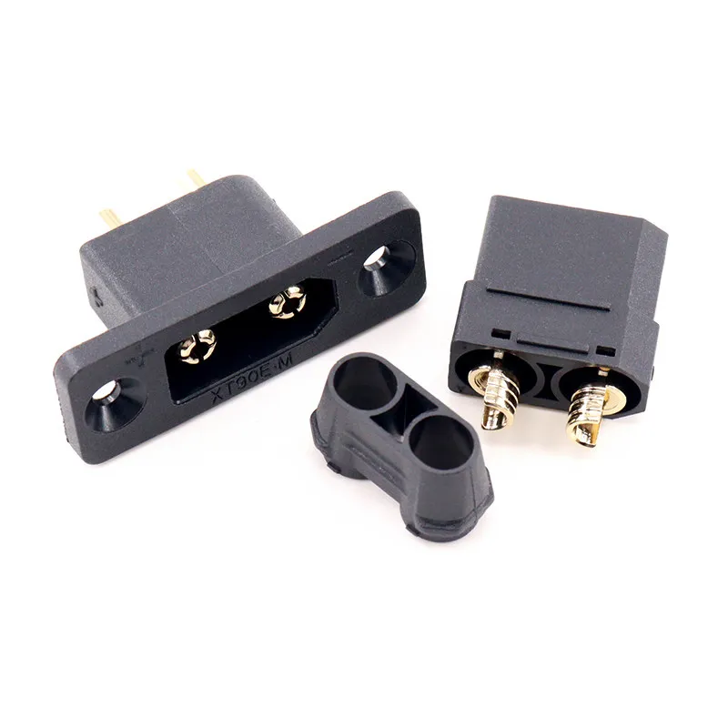 XT90E-M Male Head with Fixed Hole High Current Model Aircraft ESC Battery Connector Gold Plug Battery Interface