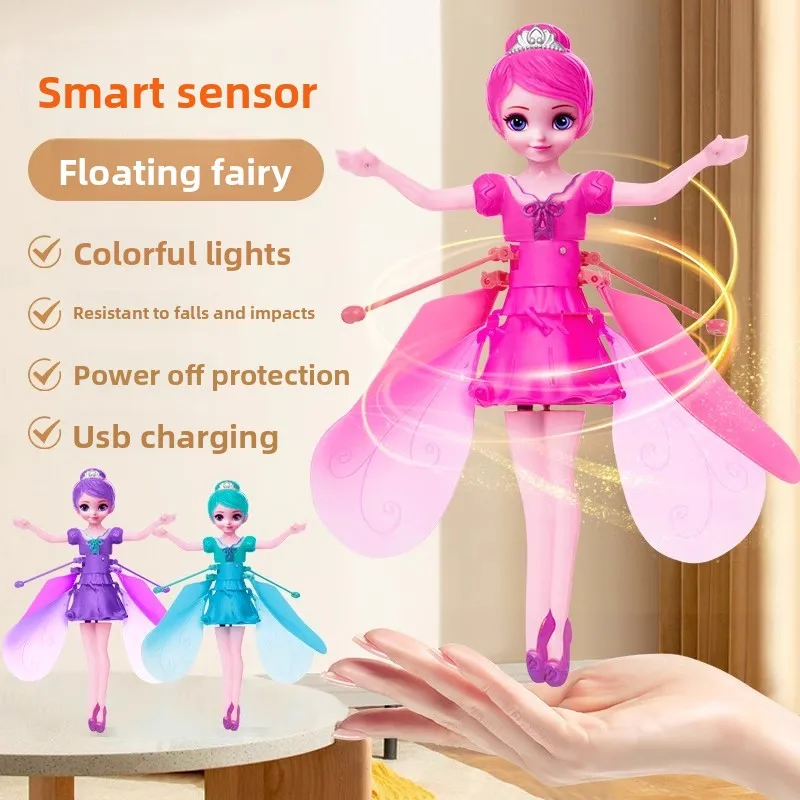 Induction Fairy Girl Children Induction Aircraft Flying Spinning Elf Girl Toy Aircraft Resistant To Falling Multiple Colors