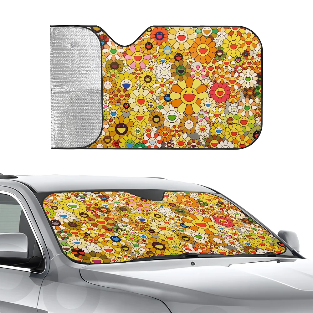 

Автомобиль SunSha с рисунком подсолнуха, трехслойная изоляция, переднее лобовое стекло автомобиля, Sun Sha Upgra, блоки на присоске, УФ-лучи, солнце