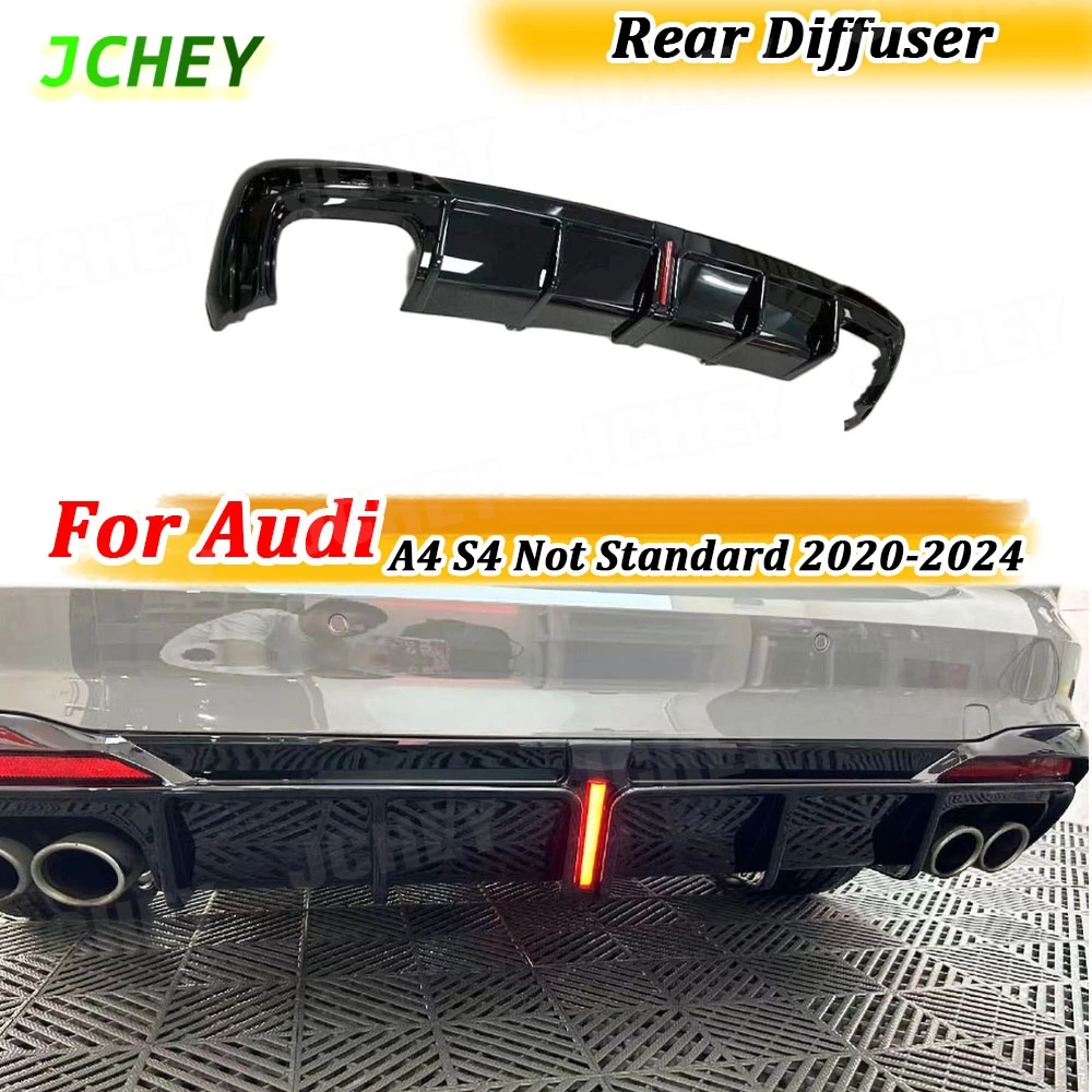 

JCHEY ABS Rear Diffuser Lip Bumper With Light For Audi A4 S4 Not Standard 2020-2024 Rear Bumper Lip Diffuser With Light Body Kit