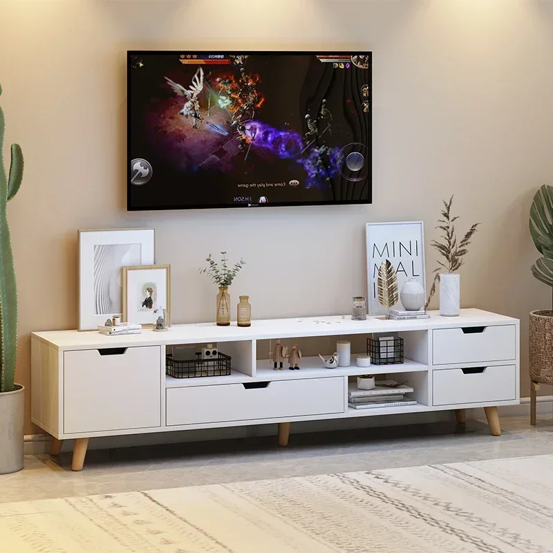 Nordic Shelf Tv Table White Drawers Wood Speaker Filing Center Luxury Display Tv Stands Living Room Archivadores Home Furniture