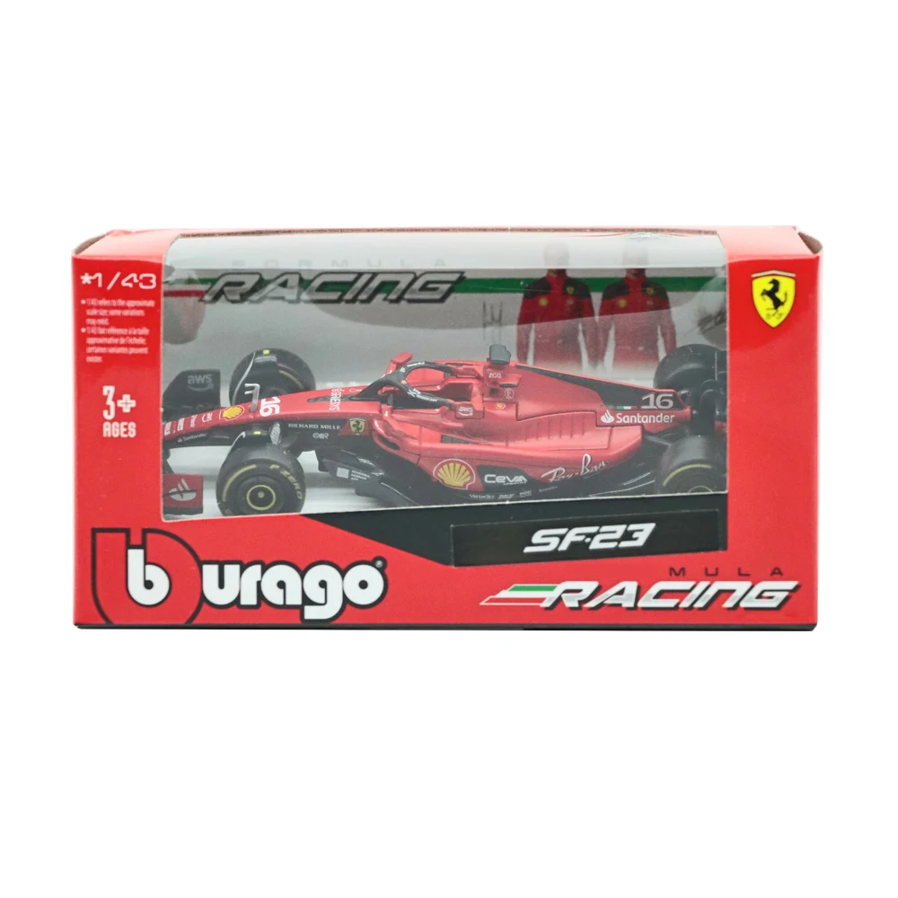 Bburago 1:43 2023 Ferrari SF23 Racing #16 #55 Alloy Car Die Cast Cars Model Toys Collection Racing Cars Gifts For Adults