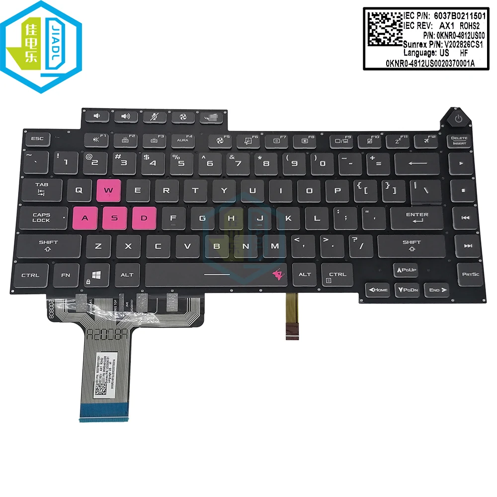 

US English LA Latin RGB Backlit Keyboard For ASUS ROG Strix G15 G513 G513QY G513QM G513Q GL543 Gaming Laptop Backlight Keyboards