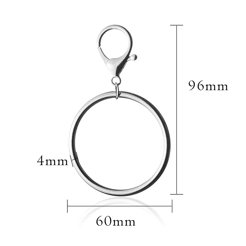 Metal Large Lobster Buckle Round Large Ring Pendant Keychain Rock Punk Hipster Pants Keychain HipHop Fashion Accessories