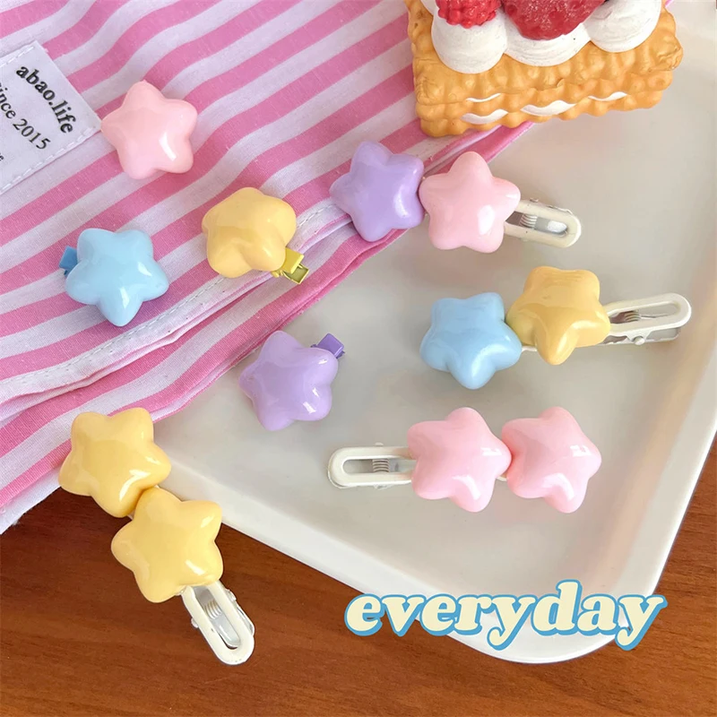 

Cute Colorful 3D Star Hair Clip For Girls Sweet Hair Decorate Kawaii Pentagram Hairpin Barrettes Kids Lovely Hair Accessories