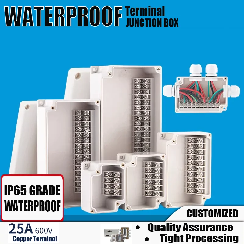 

Outdoor ABS Plastic Electric Cable Branch Box Distribution Enclosure Case Home Monitor Waterproof Terminal Junction Box