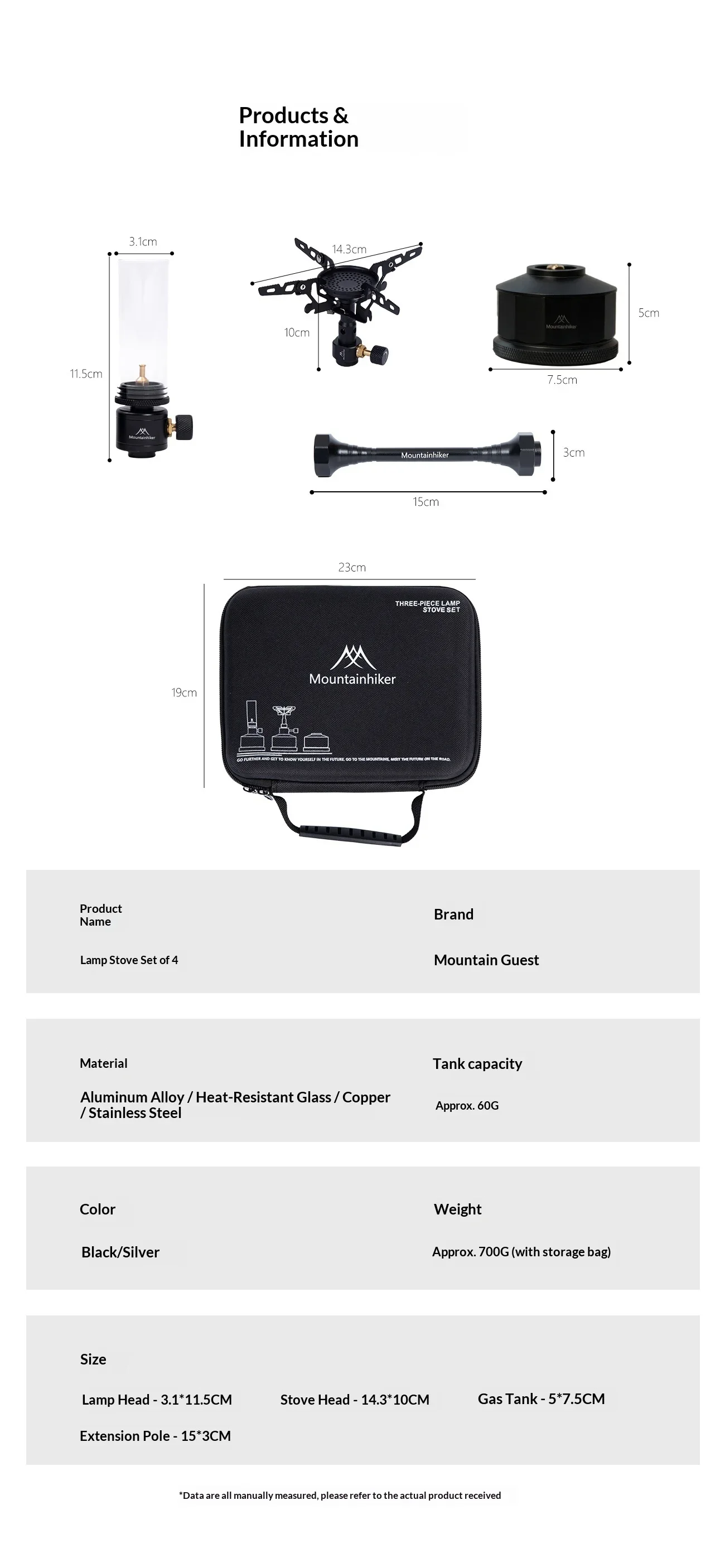 Mountainhiker Camping-Lichtofen 4-in-1-Set, tragbares Gaslampen-Brenner-Set für Outdoor-Camping, Wandern, Picknick, Überlebensausrüstung – Detail 18